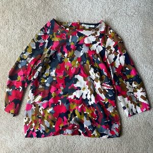 Boden WA520 3/4 Sleeve Watercolor Silk Top US8/UK12